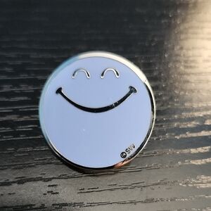 Light Blue-Purple Smiley Face Enamel Pin (©SW)